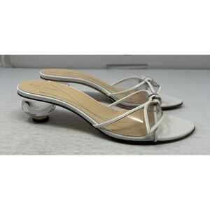 Kate Spade Snow Globe Sandal Womens Size 9 White Beige Made In Italy